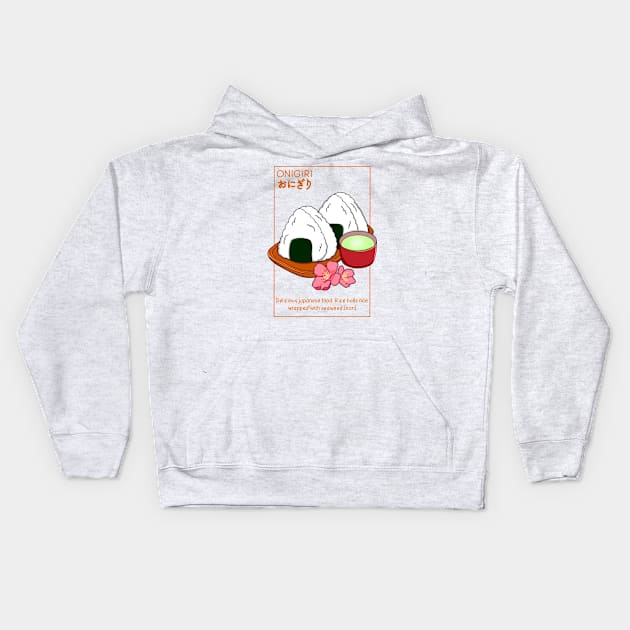 Japanese Onigiri Kids Hoodie by Kimprut